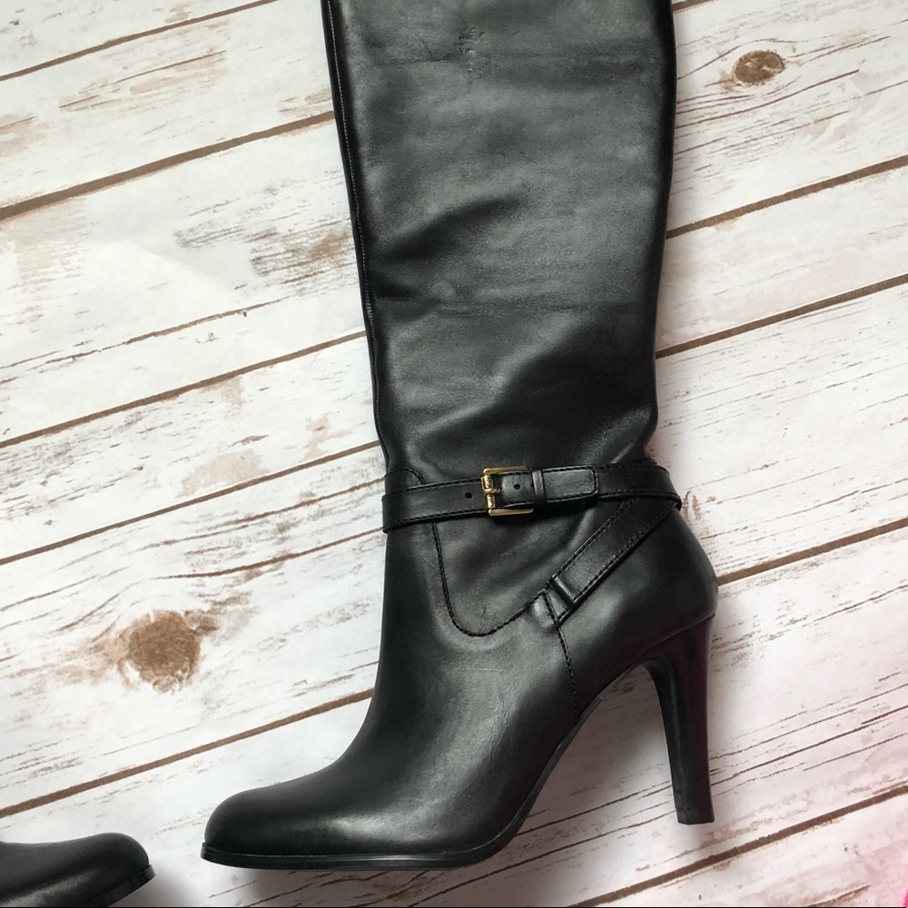 RL Bethan Black Burnished Calf Boots